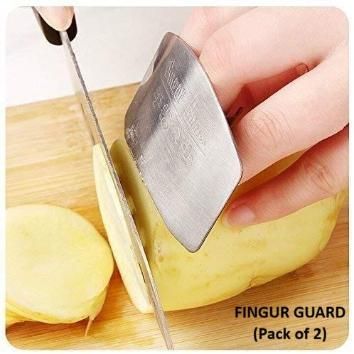 Kitchen - Steel Finger Guard Cut Cutting Protector (Pack of 2)