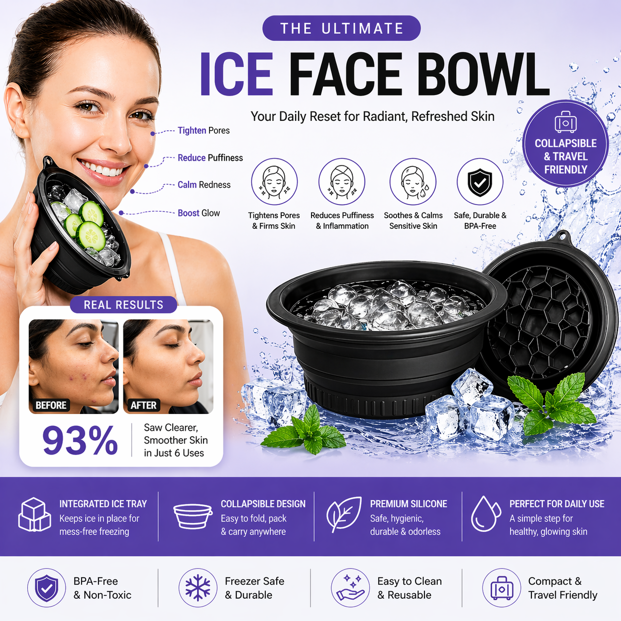 Silicone Face Ice Bowl